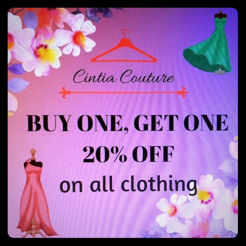BUY ONE GET ONE 20% OFF ALL CLOTHING
